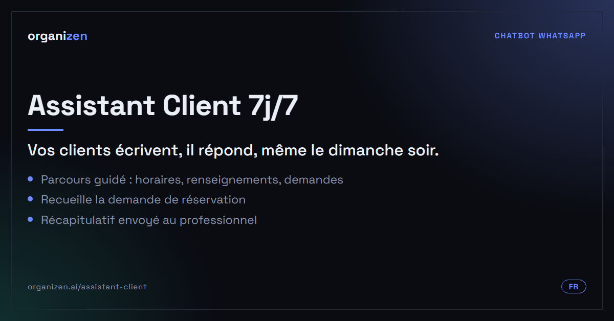 Assistant Client 7j/7 sur WhatsApp