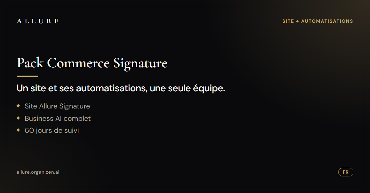 Pack Commerce Signature : site entier + Business AI