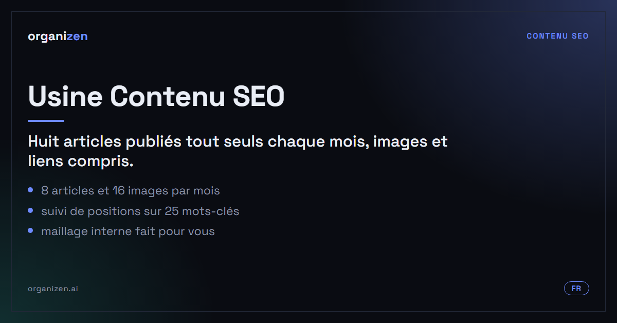 Usine Contenu SEO : 8 articles par mois