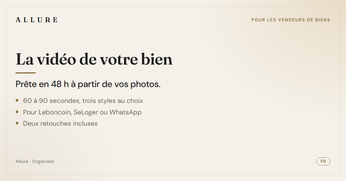La vidéo de votre bien, prête en 48 h