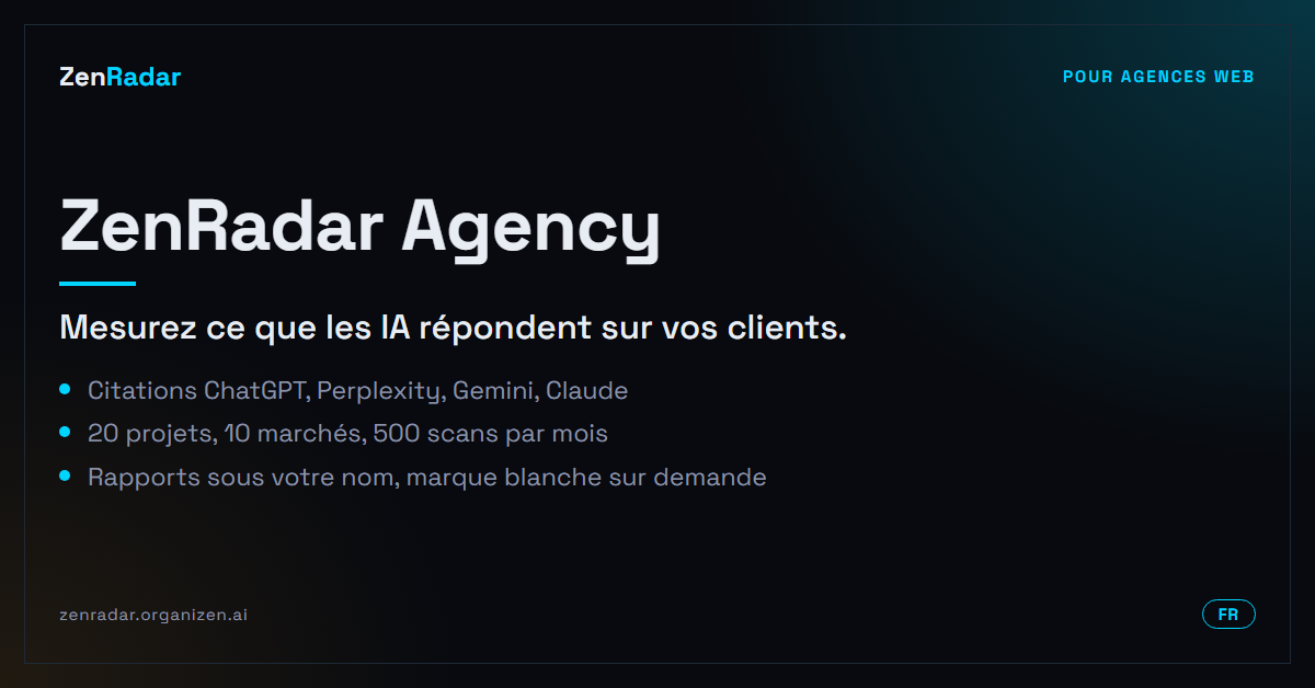 ZenRadar Agency : la veille IA pour agences web